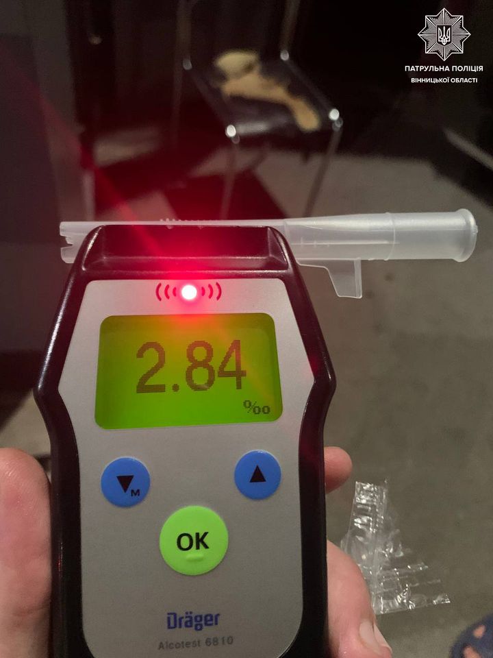 У Вінниці чоловік з рекордною дозою алкоголю сів за кермо