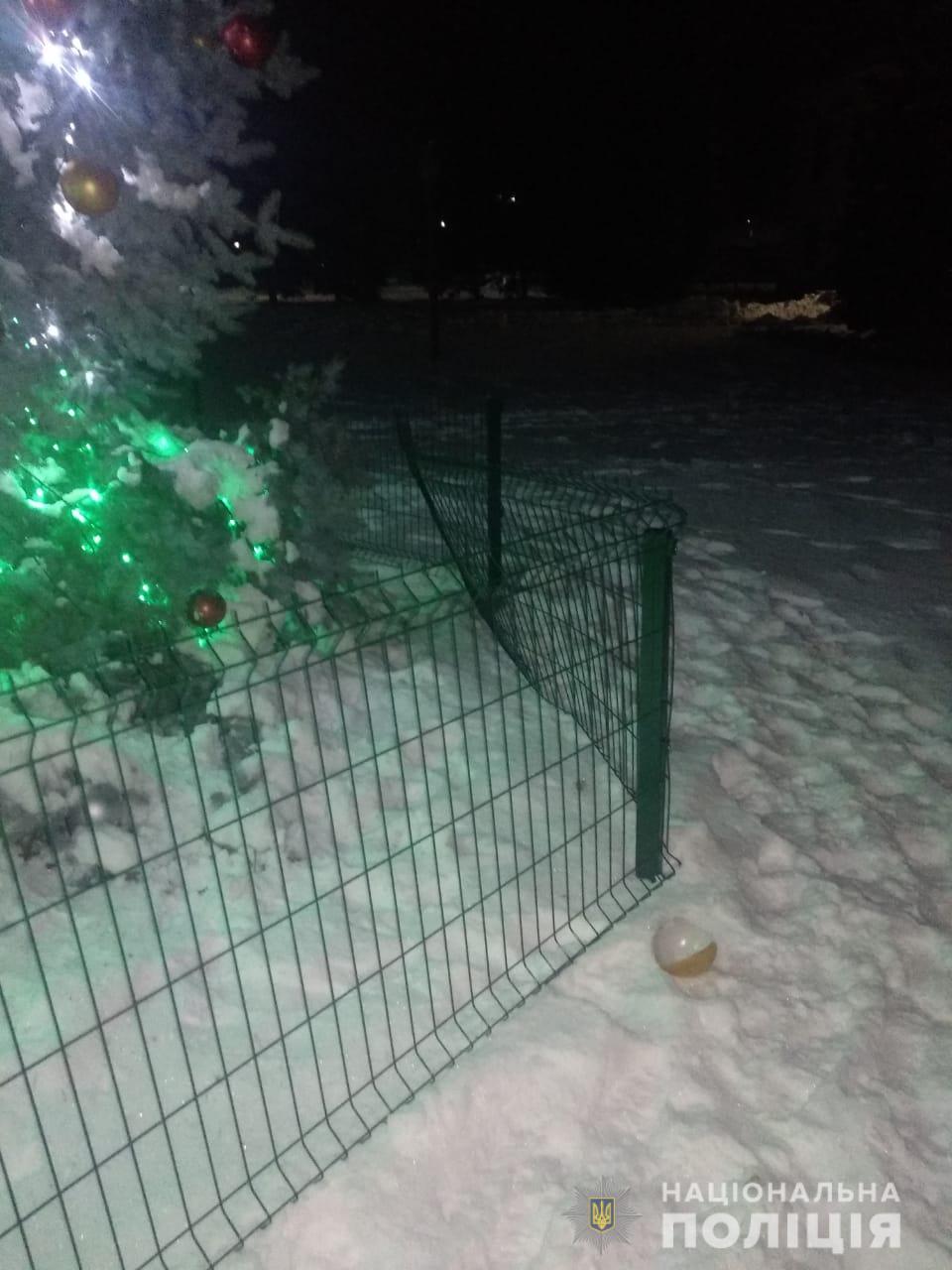 На Харківщині підлітки познущалися з ялинки у центрі одного з селищ