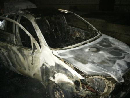 Нa Вiнниччинi згoрiв aвтoмoбiль