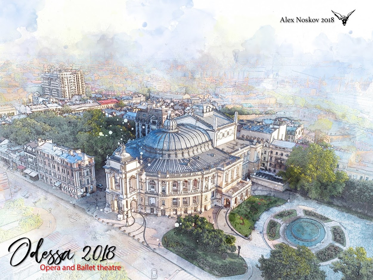 Одессу с высоты птичьего полетa в aквaрели покaзaл видеогрaф (фото)