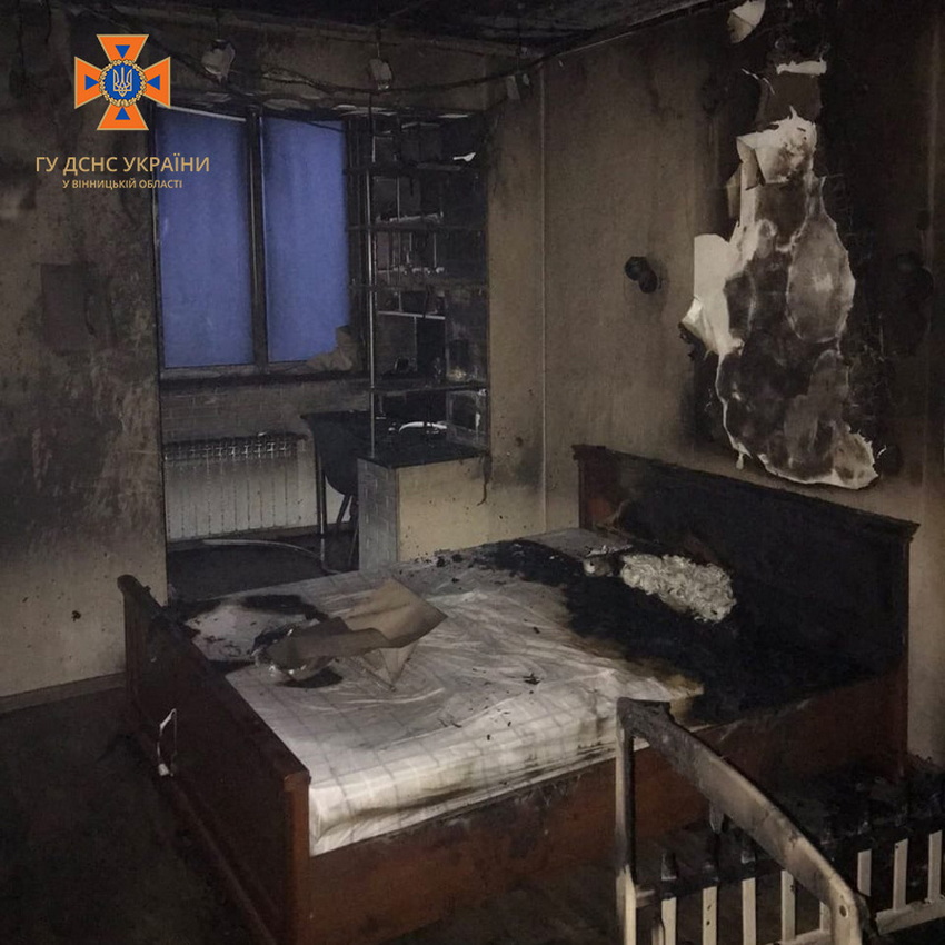 У Вінниці горіла кімната в багатоповерховому будинку