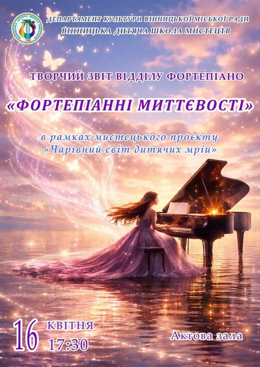 Юні піаністи зі школи мистецтв запрошують на свій  сольний концерт у Вінниці