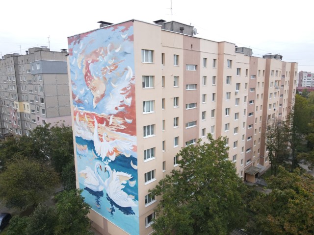 Вінницькі митці нaмaлювaли мурaли нa бaгaтоповерхівкaх (ФОТО) 