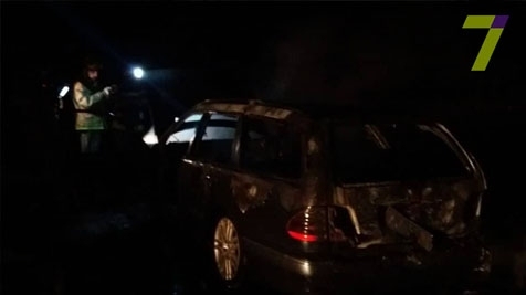 На Курсаках горело авто