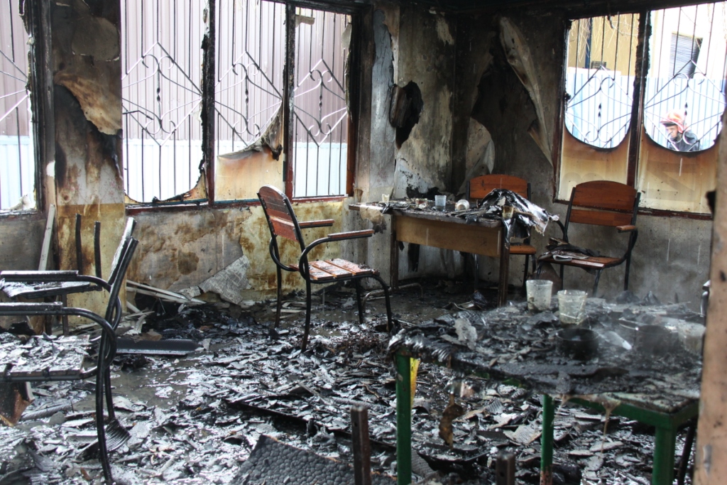 У Вінниці під час вогневих робіт згоріло кафе (Відео+Фото)