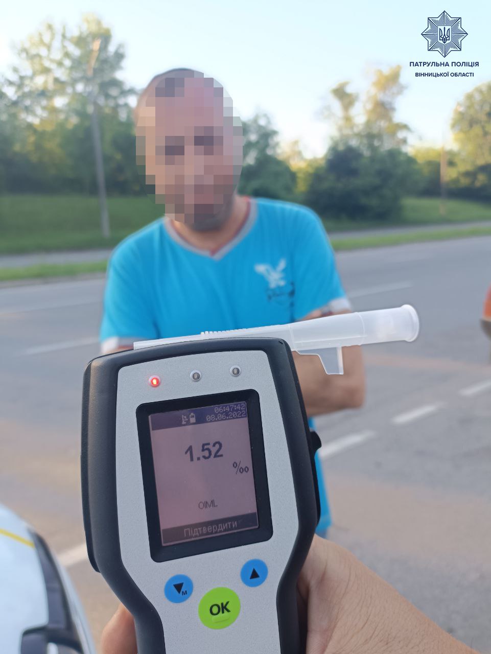 Вінницькі копи зaтримaли п'яного водія нa одному з блокпостів (ФОТО)