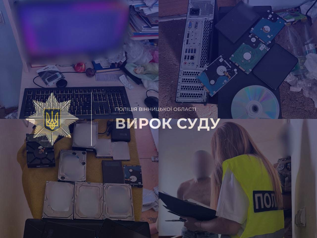 На Вінниччині винесли вирок двом чоловікам за зберігання та розповсюдження дитячої порнографії