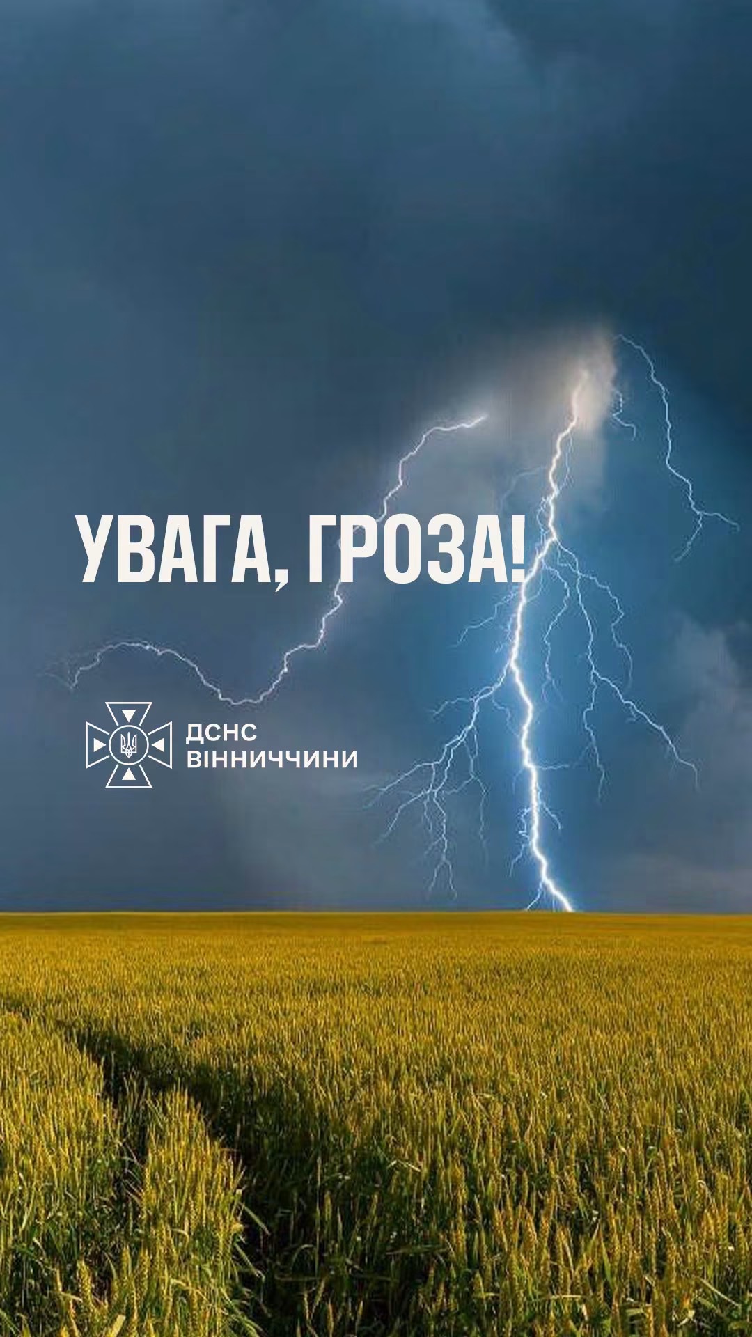 На Вінниччині оголосили жовтий рівень небезпеки через погіршення погодних умов