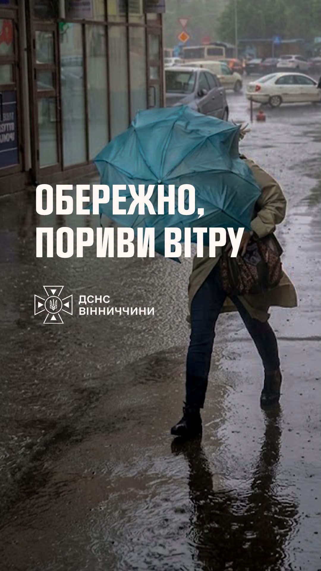 На Вінниччині прогнозують сильні дощі та пориви вітру: оголошено жовтий рівень небезпеки