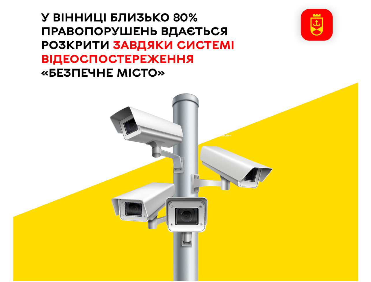 «Безпечне місто»: у Вінниці 80% правопорушень розкривають завдяки системі відеоспостереження