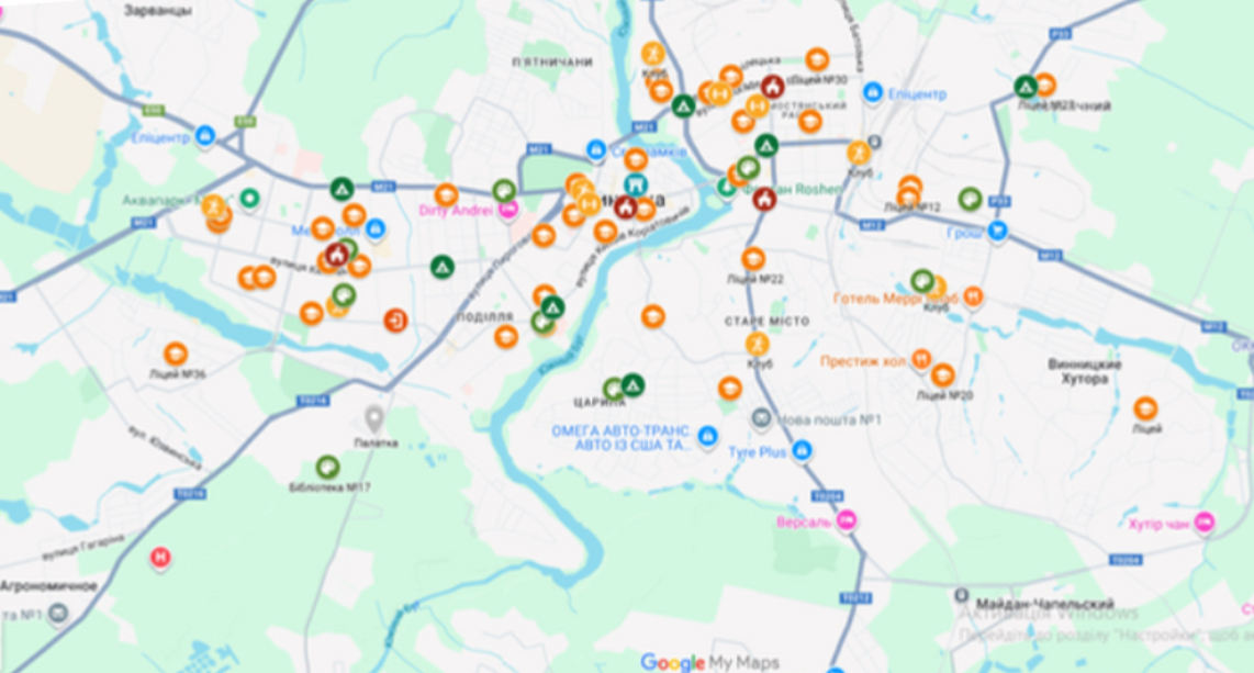 У Вінниці оновлюють онлайн-мапу пунктів незламності: підготовлено понад 70 локацій