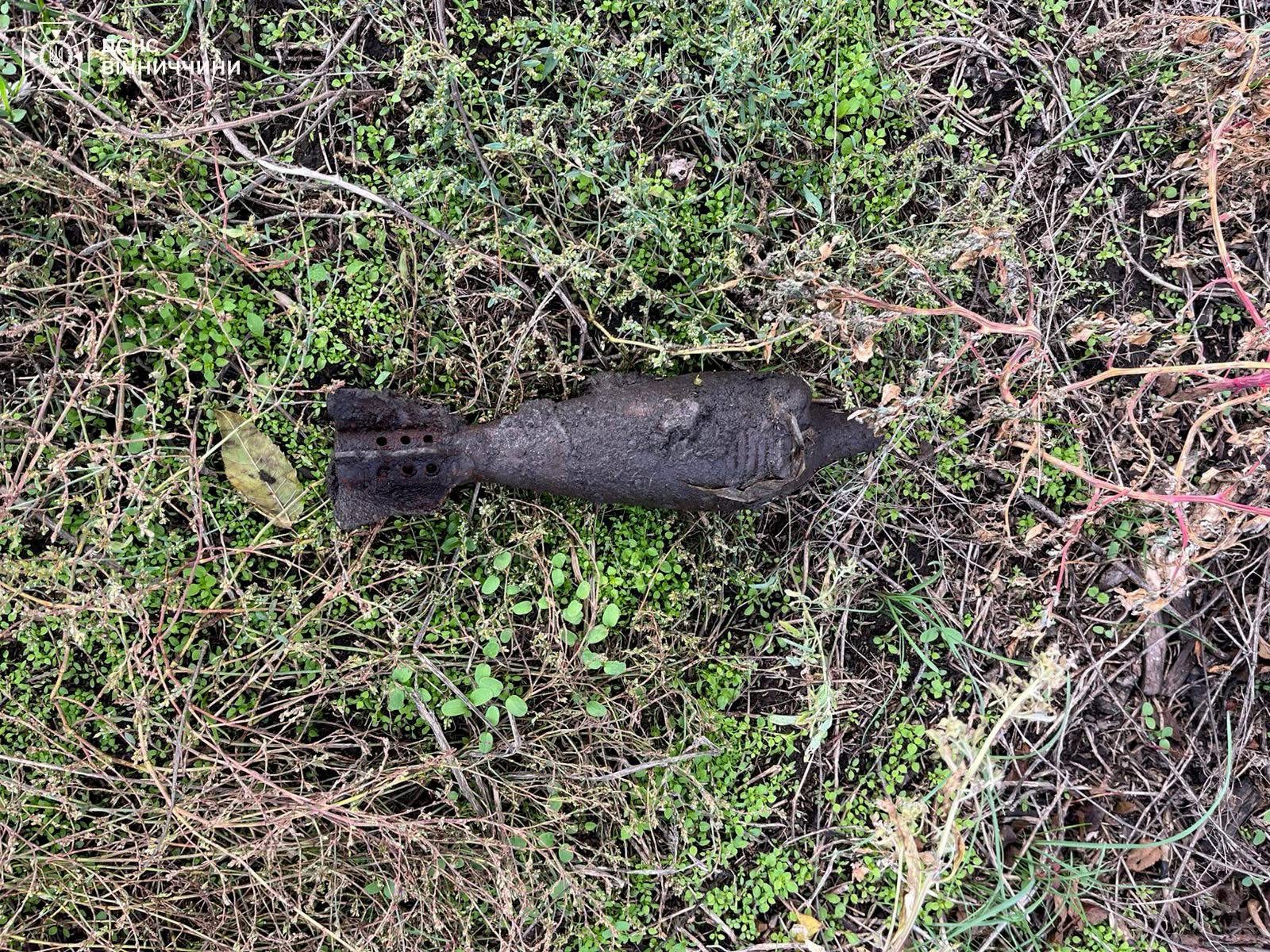 На Вінниччині сапери знищили мінометну міну часів Другої світової, знайдену на приватному подвір’ї 