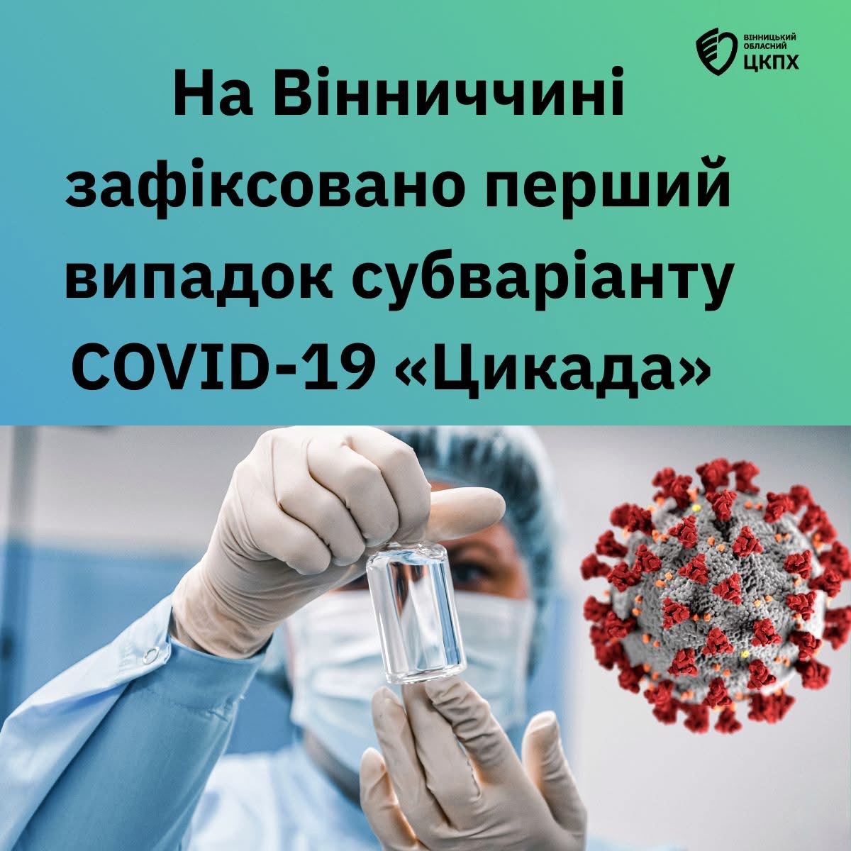 На Вінниччині зафіксовано перший випадок субваріанту COVID-19 «Цикада»