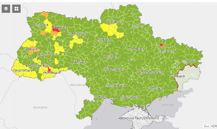 Всі регіони України перейшли в "зелену" карантинну зону