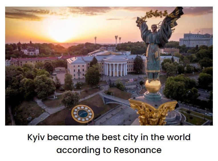 Віталій Кличко: Київ - найкраще місто світу 2023 року за версією міжнародної агенції Resonance 
