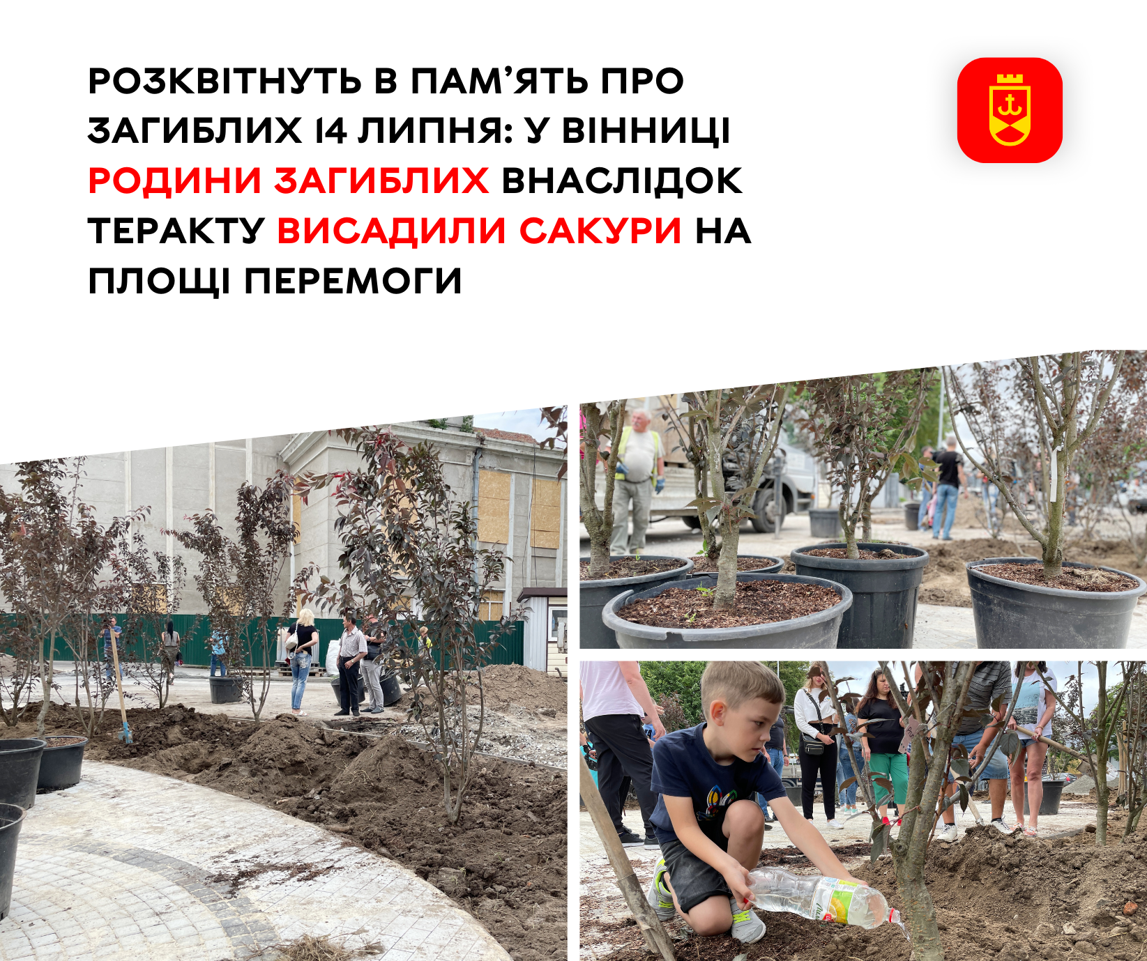 Розквітнуть в пaм’ять про зaгиблих: у Вінниці висaдили aлею нa Площі Перемоги 