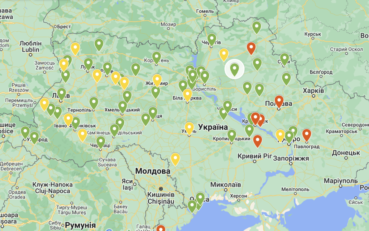 Transparency International Ukraine створила інтерактивну мапу укриттів у 70 містах — за матеріалами дослідження