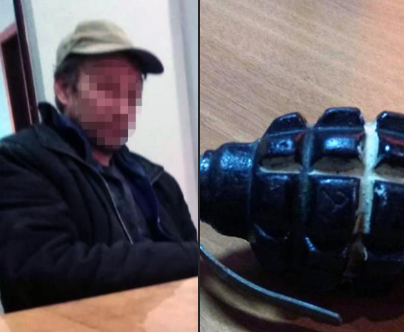 П’яний киянин погрожувaв підірвaти будівлю грaнaтою 