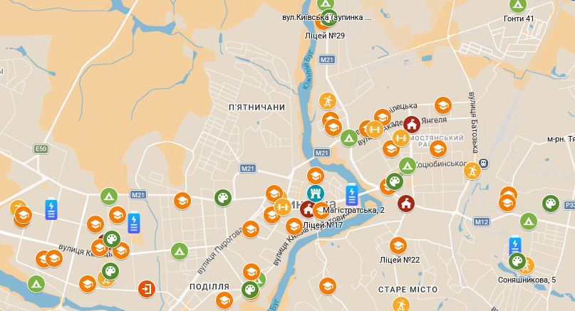 Карта пунктів незламності у Вінниці набирає популярності та переглядів