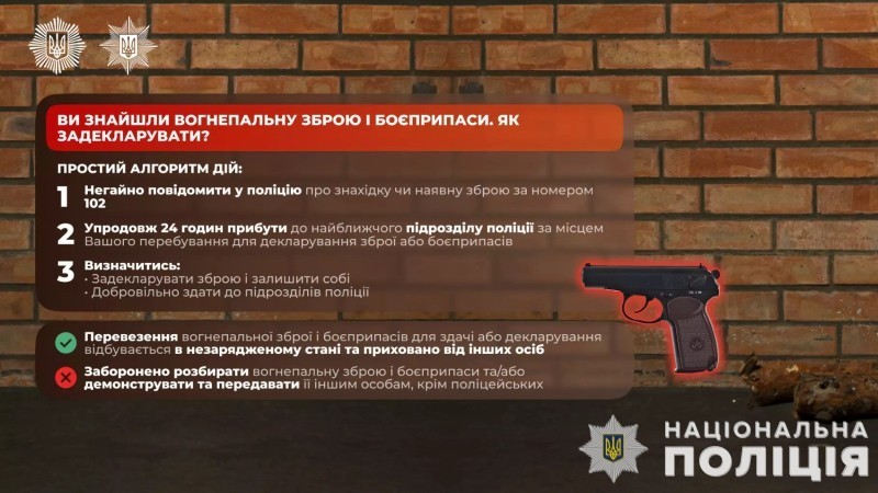 На Вінниччині задекларували понад 250 одиниць зброї: поліція закликає приєднуватися