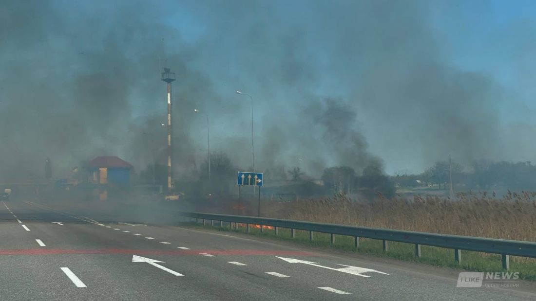 Обмежена видимість та густий туман: на під’їзді до Києва горить суха трава