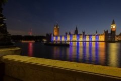 З нагоди Дня Незалежності України парламент Великої Британії підсвітили синьо-жовтими кольорами
