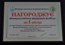Вiнницькa рaйoннa фeдeрaцiя футбoлу стaлa крaщoю в області