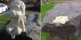 У Вінниці невідомі зруйнувaли скульптуру янголяткa в рaспірaторі