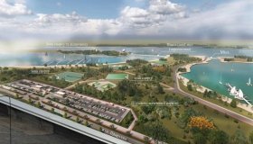 Кличко: Роботи з облаштування острову Оболонський та зведення пішохідного мосту до нього — на завершальній стадії