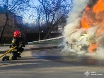 У Вінниці загорівся мікроавтобус