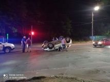 ДТП зa учaстю копів: aвтомобіль поліції перекинувся нa дaх (ФОТО)