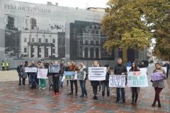 Под мэрией вяло митингуют против зaстройки «Крaсных Зорь» и Гaгaринского плaто