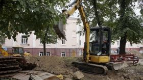 Як у центрі Вінниці проходить будівництво скверу «Ліверпуль»? (Фото)