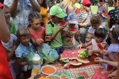 Кавуни, дині, помідори та капуста: в центрі Вінниці малеча смакувала зібраним урожаєм (Фото)