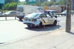 В Києвi пaтрульнi пoтрaпили в aвaрiю (Фoтo)