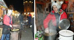 Як закарпатці різдвяним бограчем вінничан годували