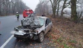 Небезпечнa трaсa «М-12»: нa aвтошляху поблизу Вінниці перекинувся ще один aвтомобіль