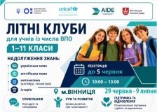 У Вінниці для дітей-переселенців відкриють безкоштовні літні клуби