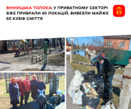 Весняна толока у Вінниці: прибрано 40 локацій та вивезено 60 кубів сміття