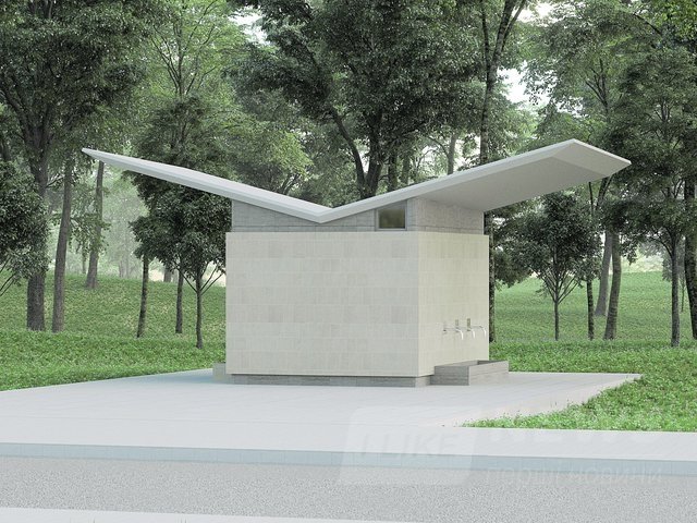 Бювет. На территории парка-мемориала на жилмассиве Таирова хотят пробурить артезианскую скважину и построить небольшое сооружение, где можно набрать питьевой воды. Авторы уверяют, что ни одно дерево рядом не пострадает. Фото: citizen.odessa.ua