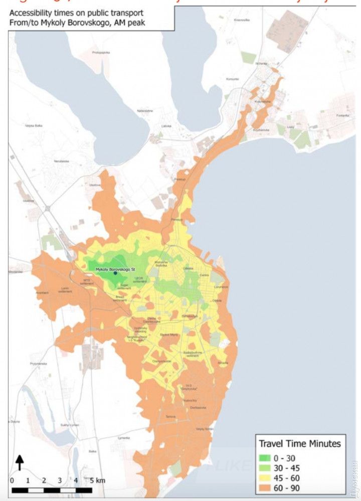 Сколько нужно времени, чтобы в час пик добраться в разные части города с улицы Боровского